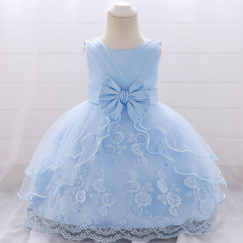 Baby Girl Cute Flower Girl Puffy Princess Party Dress Birthday Party Dress