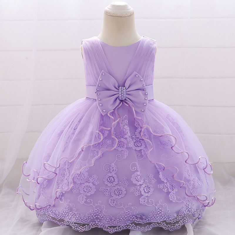 Baby Girl Cute Flower Girl Puffy Princess Party Dress Birthday Party Dress