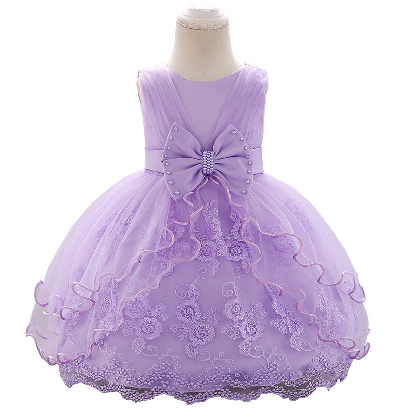 Baby Girl Cute Flower Girl Puffy Princess Party Dress Birthday Party Dress