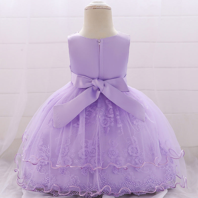 Baby Girl Cute Flower Girl Puffy Princess Party Dress Birthday Party Dress