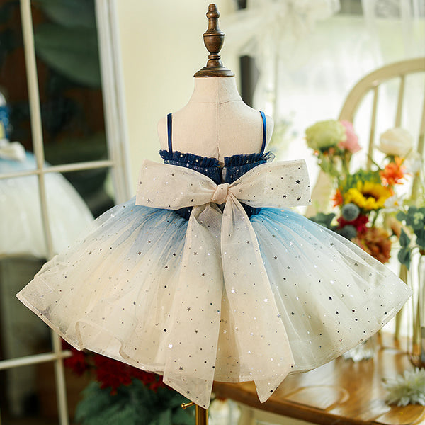 Baby Girl Dress Toddler Prom Starry Sky Cake Birthday Princess Dress