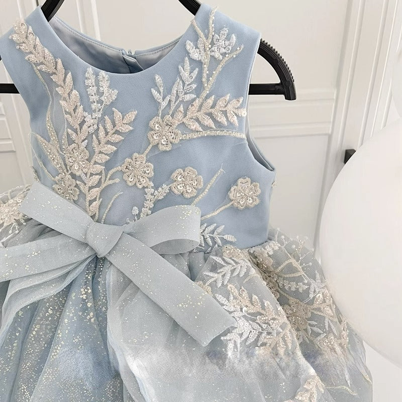 Cute Baby Girls Starry Sky Sequins Princess Dress First Birthday Toddler Catwalk Performance Dress