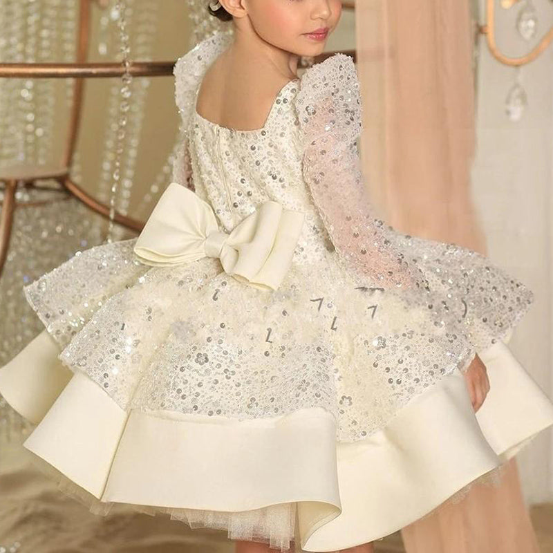 Girl Formal Dresses Autumn Cute Pageant Sequins Long Sleeve Princess Dresses Girl Formal Dresses Autumn Cute Pageant Sequins Long Sleeve Princess Dresses