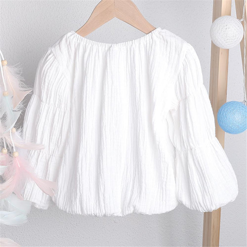 Baby Girl Lantern Bubble Sleeve Blouses