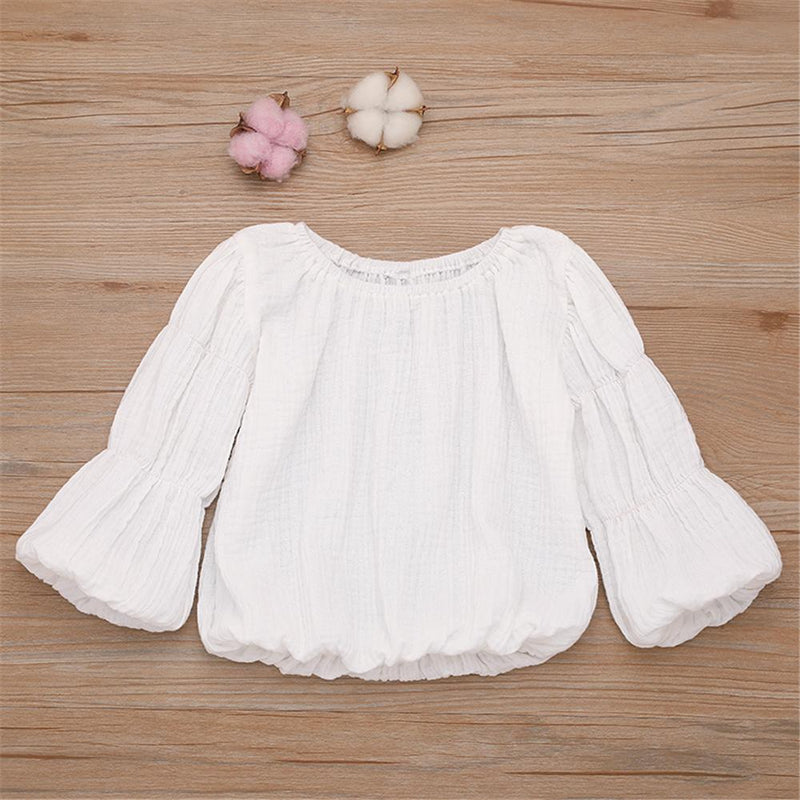 Baby Girl Lantern Bubble Sleeve Blouses