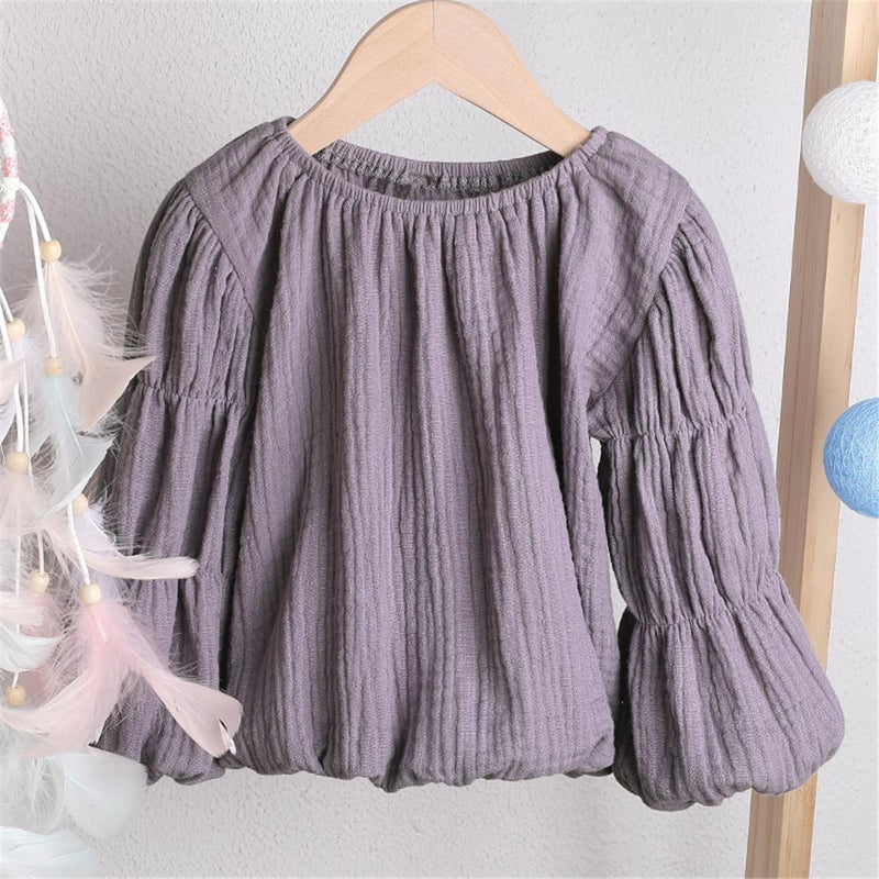 Baby Girl Lantern Bubble Sleeve Blouses