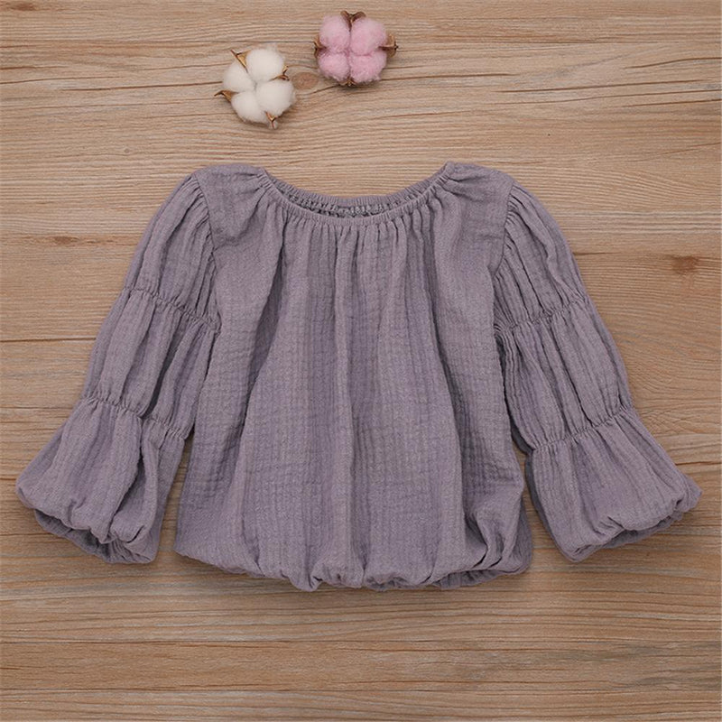 Baby Girl Lantern Bubble Sleeve Blouses