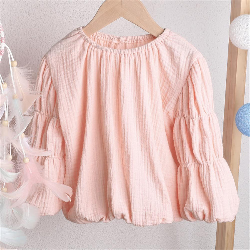 Baby Girl Lantern Bubble Sleeve Blouses