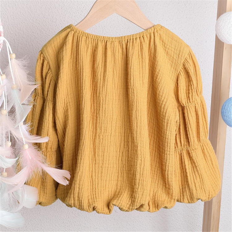 Baby Girl Lantern Bubble Sleeve Blouses