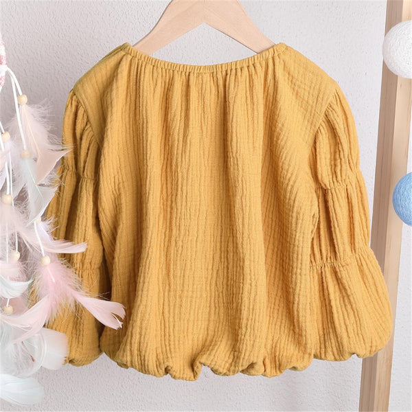 Baby Girl Lantern Bubble Sleeve Blouses