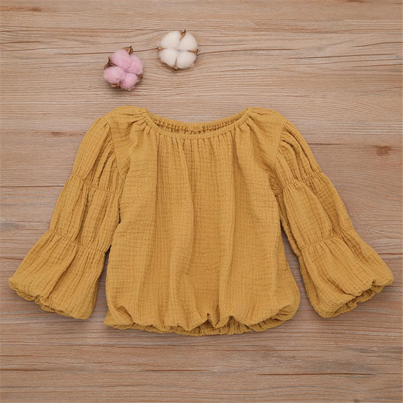 Baby Girl Lantern Bubble Sleeve Blouses