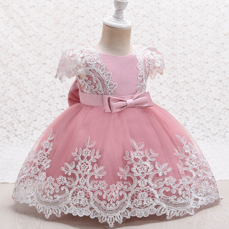 Baby Girl Formal Princess Dresses Easter Dresses Toddler Summer Lace Bow Cute Ball Gowns Birthday Dresses