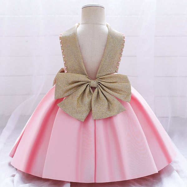 Baby Girl Birthday Party Dresses Toddler Bow-knot Noble Dress Little Girls Princess Dresses