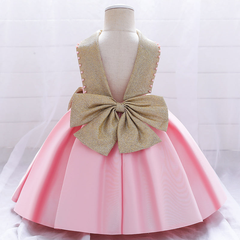 Baby Girl Birthday Party Dresses Toddler Bow-knot Noble Dress Little Girls Princess Dresses