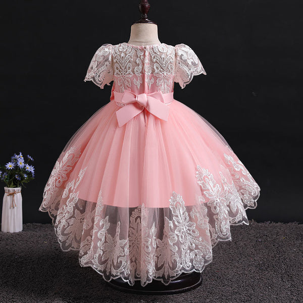 Baby Girl Pageant Princess Dresses Easter Dress Toddler Bow Tailing Embroidered  Puffy Prom Dress