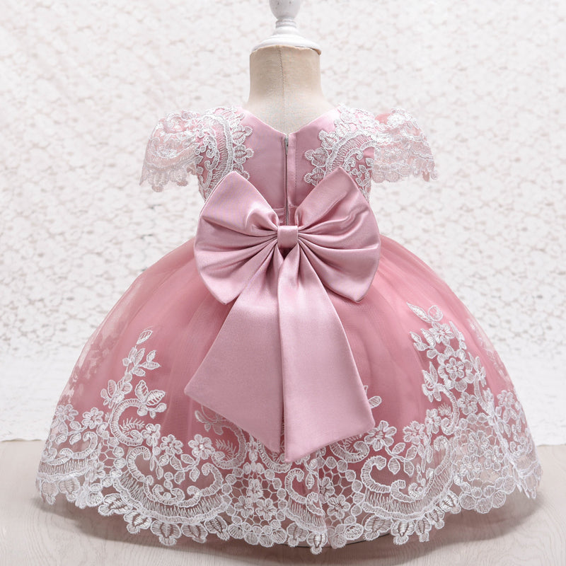 Baby Girl Formal Princess Dresses Easter Dresses Toddler Summer Lace Bow Cute Ball Gowns Birthday Dresses