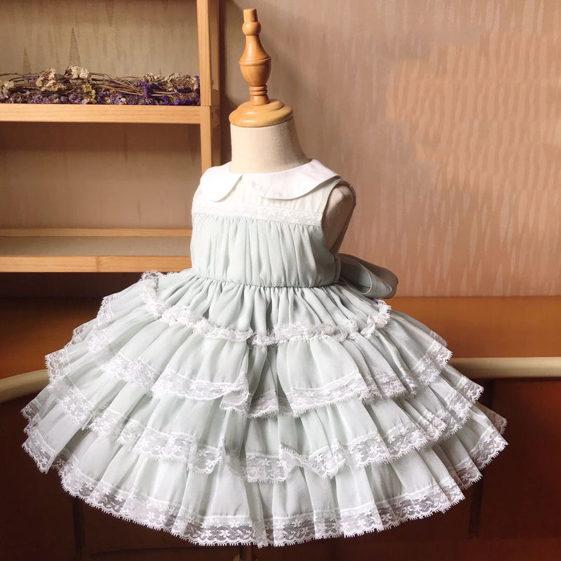 Baby Girl Dress Toddler Summer Doll Collar Cake Fluffy Princess Communion Party Dress