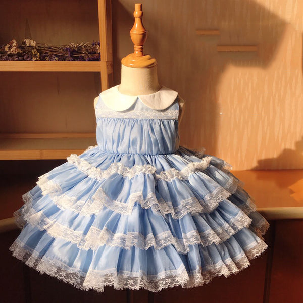 Baby Girl Dress Toddler Summer Doll Collar Cake Fluffy Princess Communion Party Dress