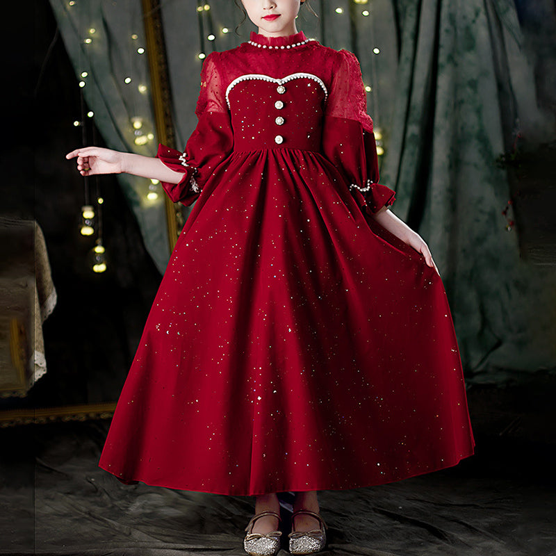 Winter Girls Long Sleeve Dinner Princess Dress Winter Girls Long Sleeve Dinner Princess Dress