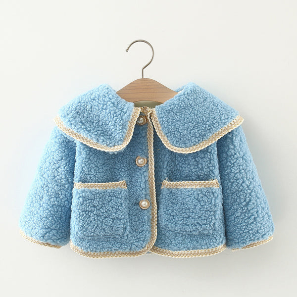 Baby Girl Pearl Button Coat