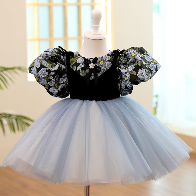 Baby Girl Flower Puffy Birthday Party Princess Dress