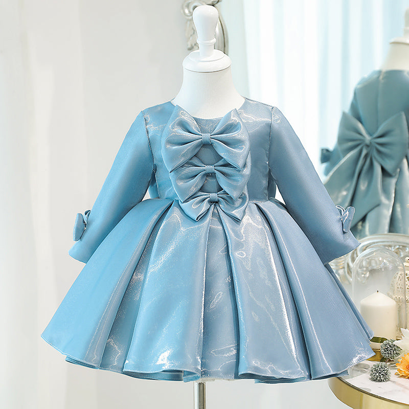 Baby Girl Dress Toddler Autumn Winter Princess Dress Bow Knot Birthday Party Dress