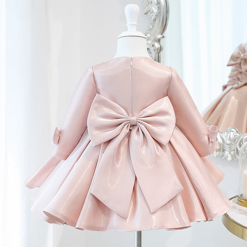 Baby Girl Dress Toddler Autumn Winter Princess Dress Bow Knot Birthday Party Dress