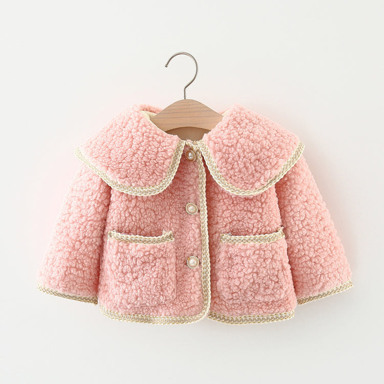 Baby Girl Pearl Button Coat