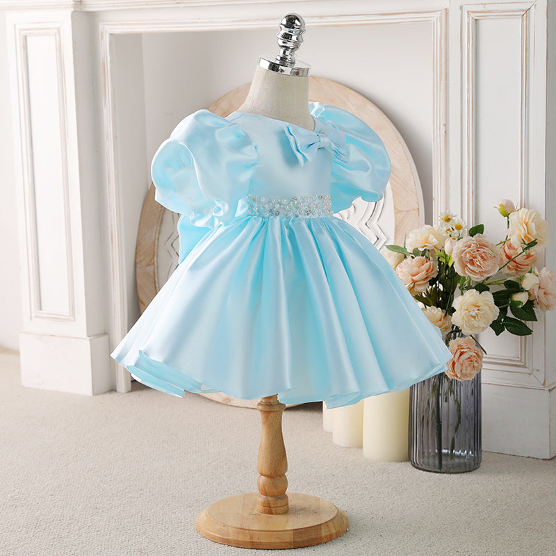 Cute girl fluffy yarn beauty pageant princess dress