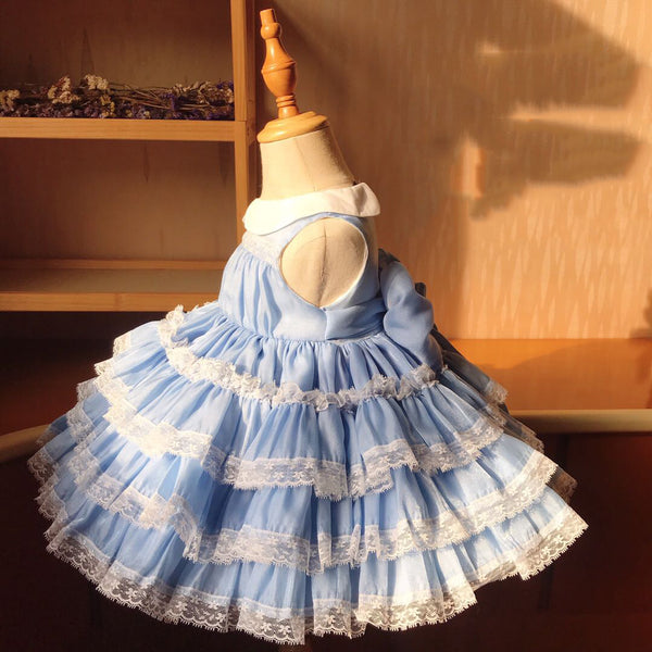 Baby Girl Dress Toddler Summer Doll Collar Cake Fluffy Princess Communion Party Dress