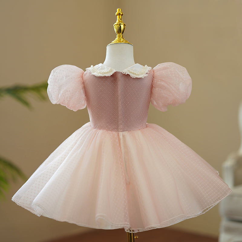 Baby Girl Birthday Party Dress Pink Cute Pageant Princess Dress