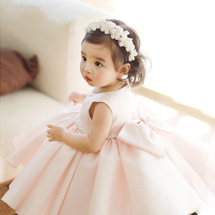 Baby Girl Autumn Cute Pink Birthday Princess Dress