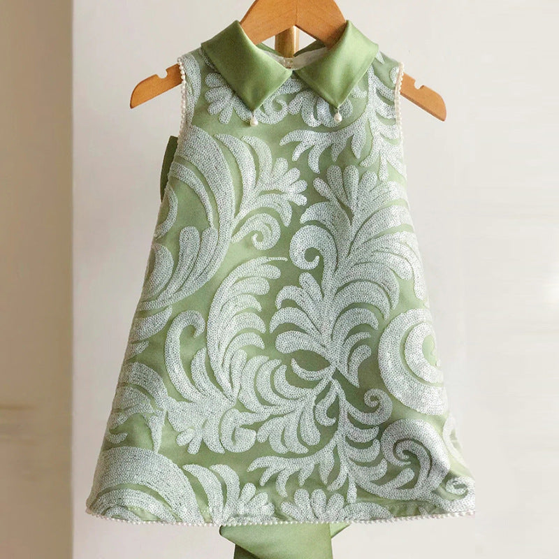 Black Friday Offer - Toddler Dress - Baby Girl Birthday Party Dresses Girl Summer Sleeveless Retro Elegant Cute Formal Dresses, Green / 11-12 Years ( Black Friday Offer - Toddler Dress - Baby Girl Birthday Party Dresses Girl Summer Sleeveless Retro Elegant Cute Formal Dresses, Green / 11-12 Years (