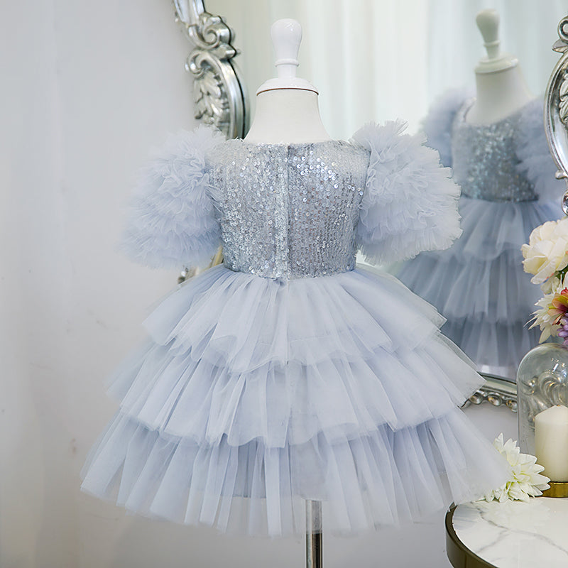 Girl Formal Dresses Baby Girl Sequin Fluffy Birthday Wedding Ball Gowns Princess Dress