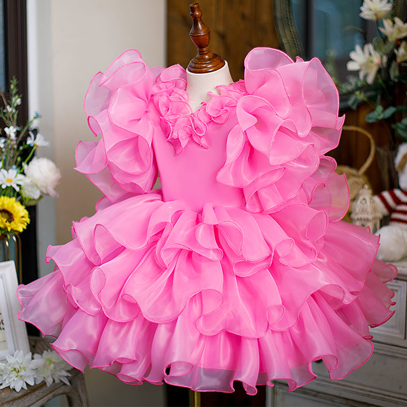 Girl Christmas Dress Toddler Ball Gowns Girl Pageant Summer Pink Bow Puff Princess Party Dress, Pink / 4-5 Years (120cm) Girl Christmas Dress Toddler Ball Gowns Girl Pageant Summer Pink Bow Puff Princess Party Dress, Pink / 4-5 Years (120cm)