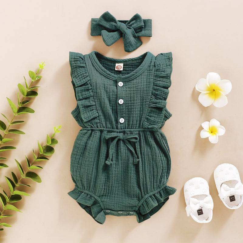 Baby girl cute ruffled jumpsuit princess Dress