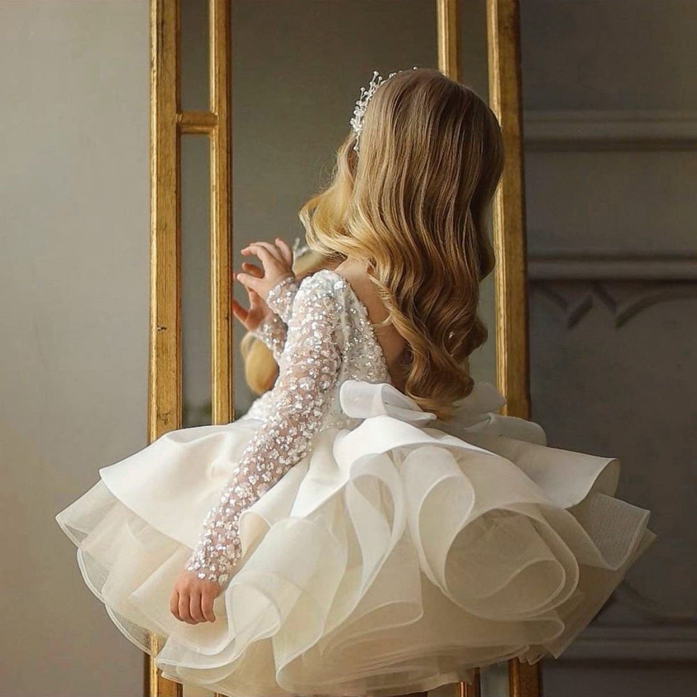 Cute Baby Girl Sequin Dress Toddler Birthday Party Princess Dress, White / 5-6 Years (130cm) Cute Baby Girl Sequin Dress Toddler Birthday Party Princess Dress, White / 5-6 Years (130cm)