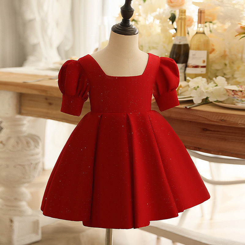 Flower Girl Dresses - Girl Christmas Dress Baby Girl Dresses Cozy Bow Puffy Princess Cake Dress Toddler Christmas Dress Little Girl Party Dresses, Red Flower Girl Dresses - Girl Christmas Dress Baby Girl Dresses Cozy Bow Puffy Princess Cake Dress Toddler Christmas Dress Little Girl Party Dresses, Red
