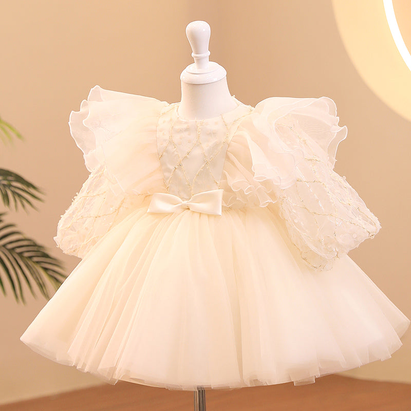 Baby Girl Dress Toddler Ball Gowns Pageant Baptism Puff Sleeve Princess Dress