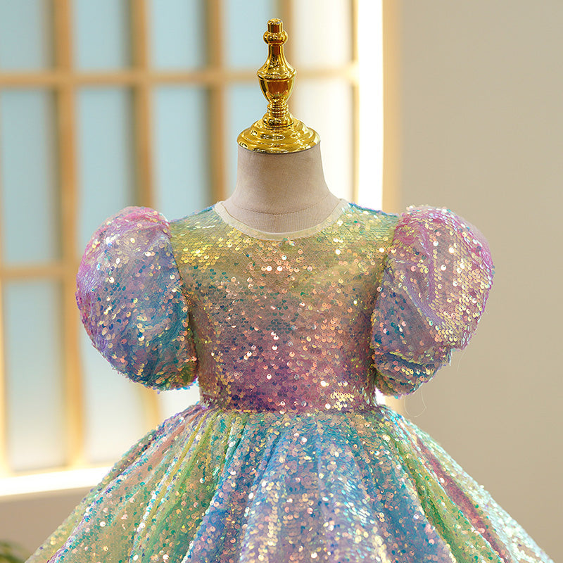 Baby Girl Dress Toddler Ball Gowns Multicolor Sequins Birthday Party Dress, Multicolor / 3-4 Years (110cm) Baby Girl Dress Toddler Ball Gowns Multicolor Sequins Birthday Party Dress, Multicolor / 3-4 Years (110cm)