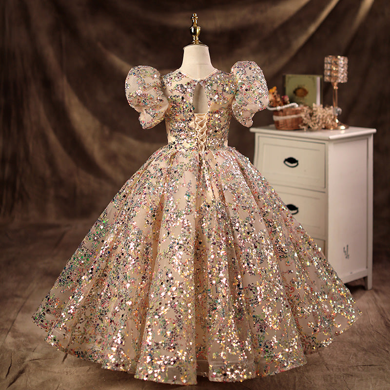 Fancy For Girls Pageant Dresses Little Girl Gold Sequin Dress Elegant Baby Gold Patterned Sequin Party Fancy For Girls Pageant Dresses Little Girl Gold Sequin Dress Elegant Baby Gold Patterned Sequin Party