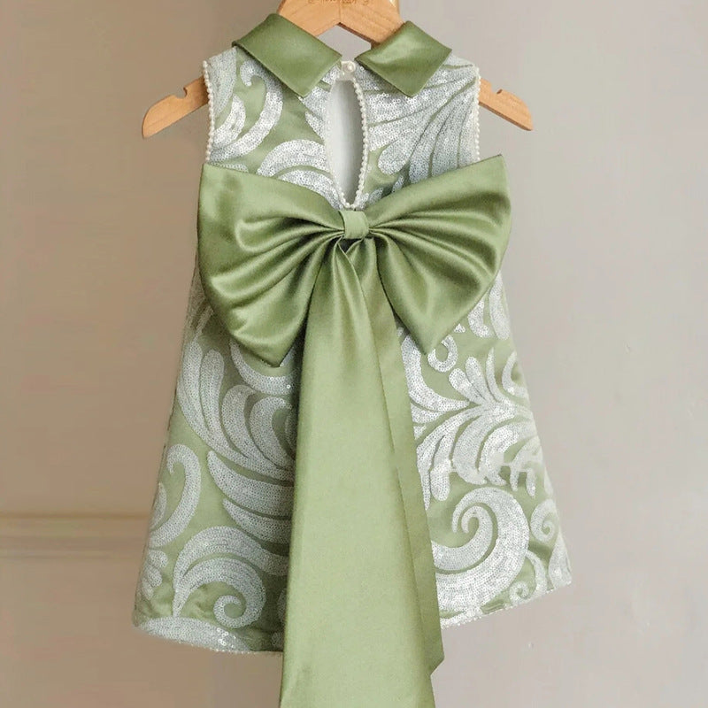 Flower Girl Dresses - Baby Girl Birthday Party Dresses Girl Summer Sleeveless Retro Elegant Cute Formal Dresses, Green / 4-5 Years (120cm) Flower Girl Dresses - Baby Girl Birthday Party Dresses Girl Summer Sleeveless Retro Elegant Cute Formal Dresses, Green / 4-5 Years (120cm)