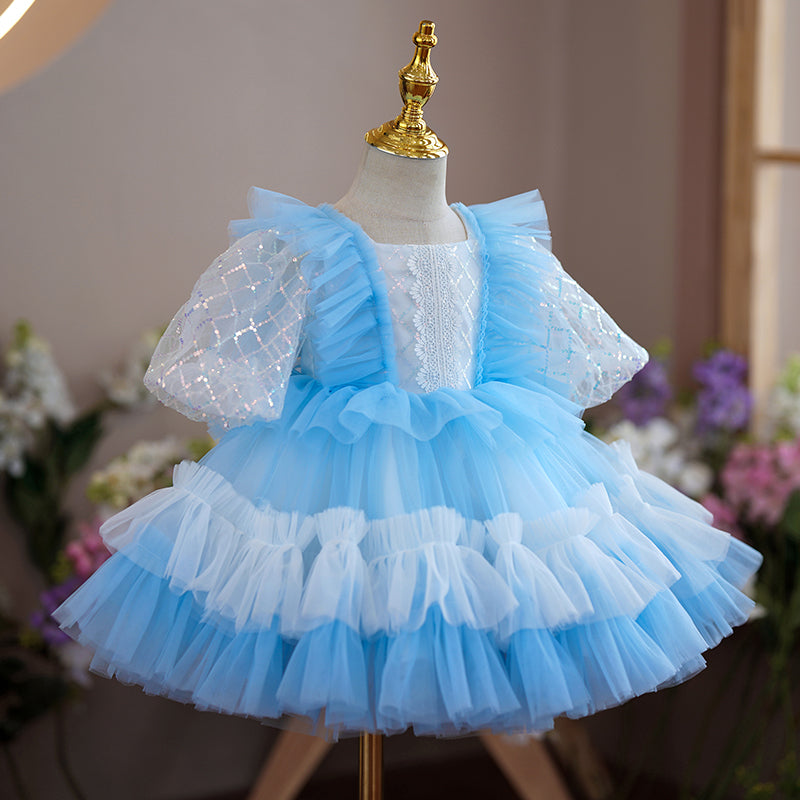 Toddler Ball Gowns Little Girl Summer Fluffy Cake Princess Party Communion Dress