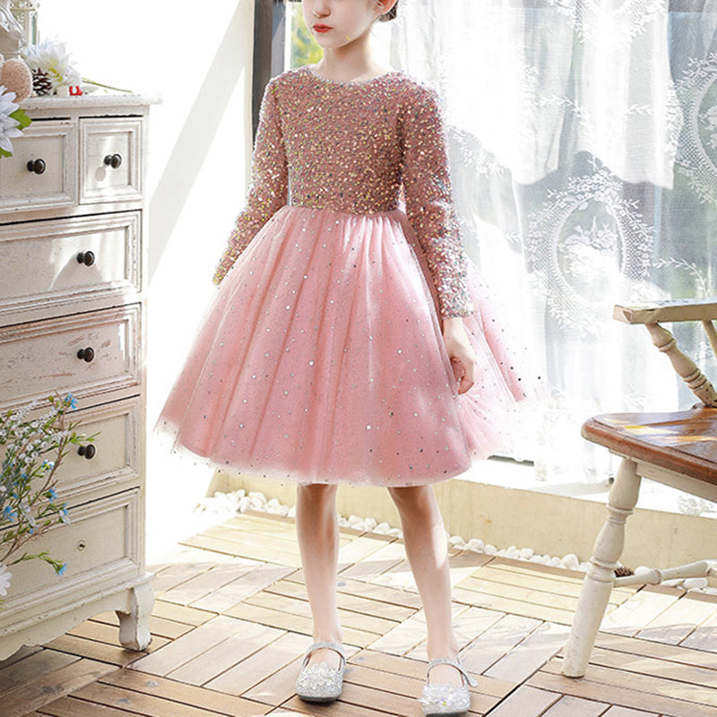 Girls Pageant Princess Dresses Baby Girl Long Sleeve Sequin Bow Party Dresses, Pink / 9-10 Years (150cm) Girls Pageant Princess Dresses Baby Girl Long Sleeve Sequin Bow Party Dresses, Pink / 9-10 Years (150cm)