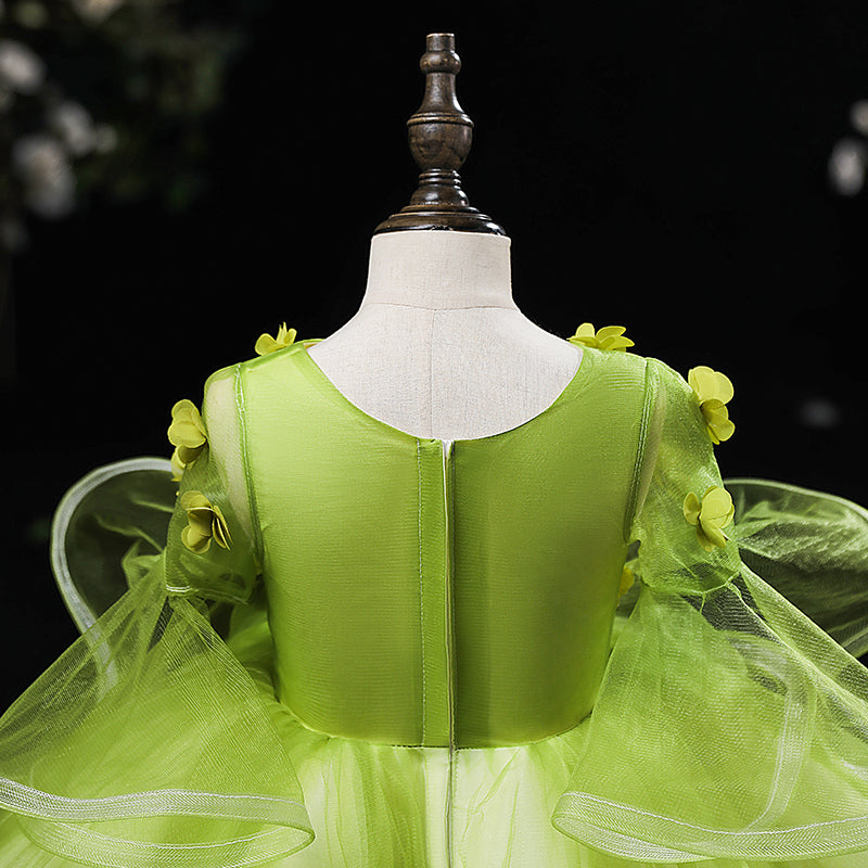 Baby Girl Summer Pageant Green Flower Girl Dress Wedding Princess Dress