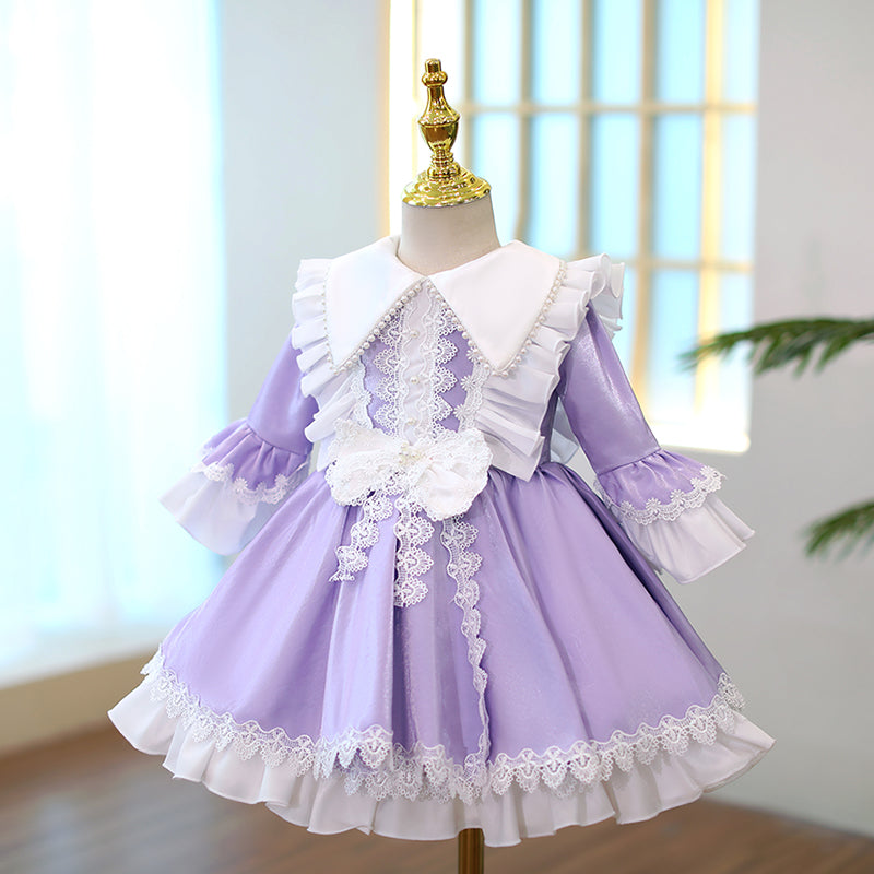 Baby Girl Princess Dress Lolita Doll Collar Lace Puffy Birthday Party Dress