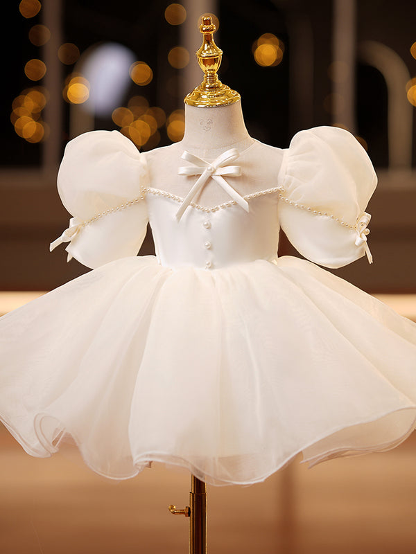 Baby Girl Formal Princess Dresses Girl Fluffy Puff Sleeves Birthday Party Dresses Toddler Ball Gowns