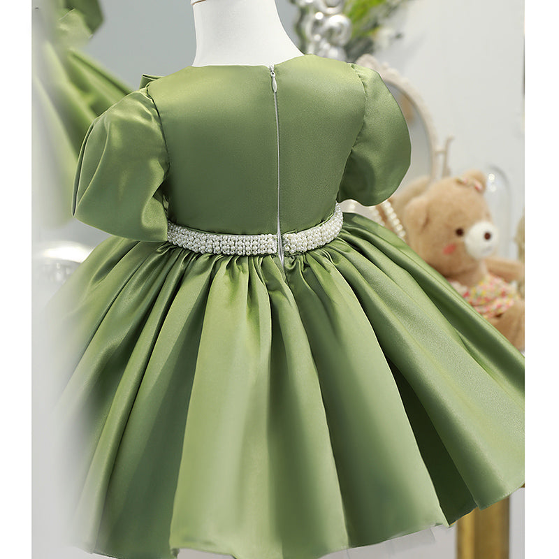 Baby Girl Pincess Dresses Girl Summer Green Bow Bed Birthday Party Dresses