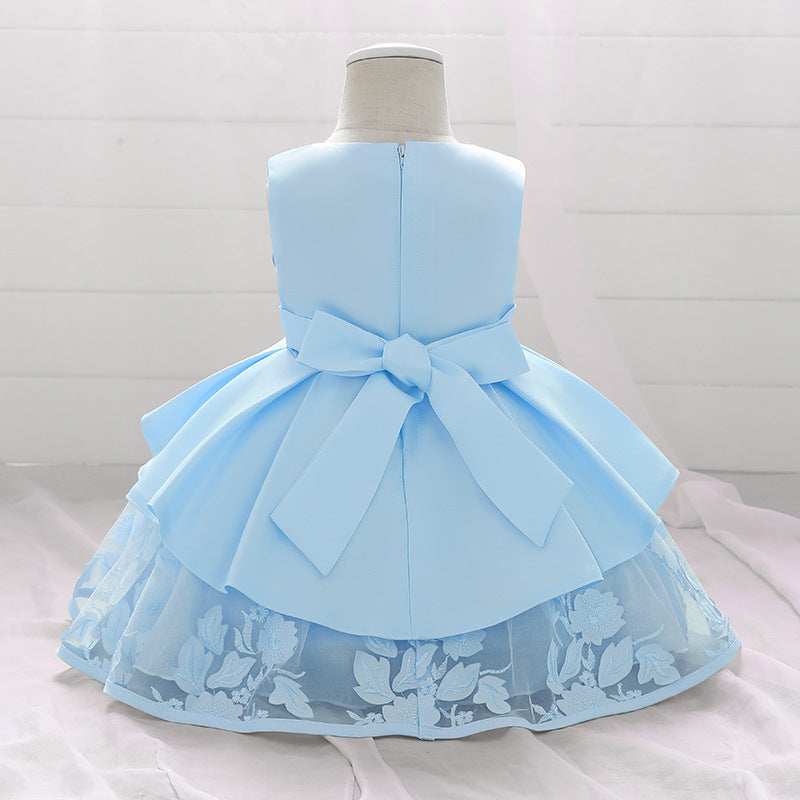 Baby Girl Birthday Party Dresses Infant Summer Embroidered Ball Gowns Princess Dresses