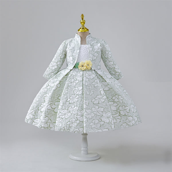 Cute Baby Girl Flower Long Sleeve Princess Dress